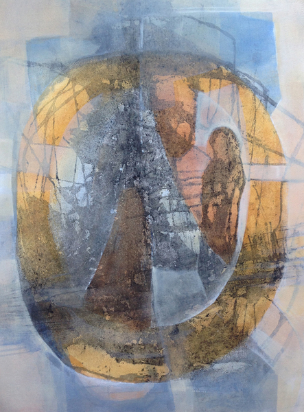 'Contemplation'  Charcoal and Acrylic on Watercolour Paper, 30"x22"   SOLD