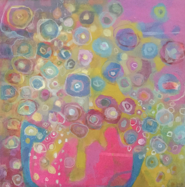 Wild Flowers II, Acrylic on Birch Panel, $250