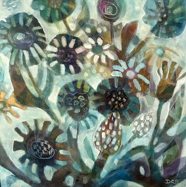 Donna C. Brown, 'The Bold Ones', Acrylic on Birch Panel, 12" x 12"