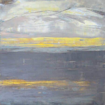 'A Grey Day'  oil/cold wax on multimedia board, 12" x 12"
