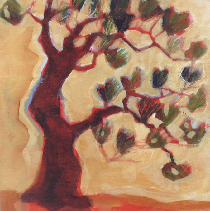 'Sassy Tree 11' Acrylic on Board   8"x 8"