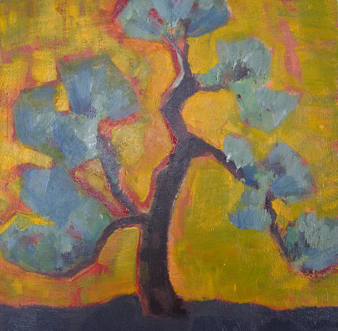 'Sassy Tree'   Acrylic on Board  8"x8"   SOLD